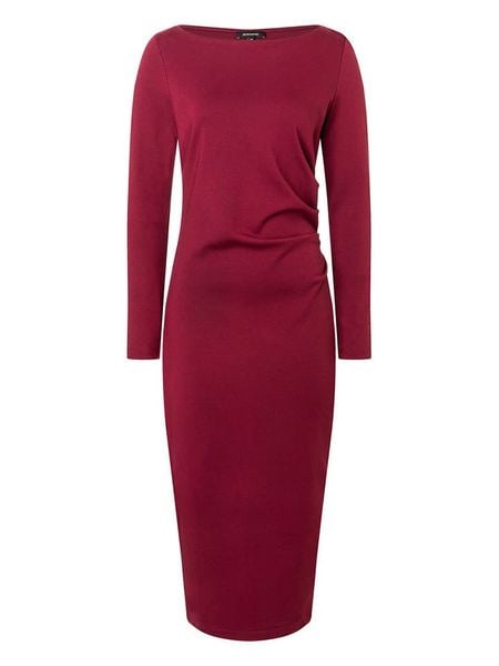 More & More Sukienka w kolorze bordowym rozmiar: 36. Czerwone sukienki More & More, bez wzorów, prążkowane, bez kołnierzyka, bez ramiączek, maxi. Za 156,98 zł.