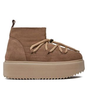 Śniegowce Inuikii. Brązowe buty zimowe Inuikii, bez obcasa, bez zapięcia. Za 919,99 zł.