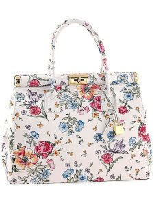 ORE10 Skórzana torebka "Cesena" w kolorze białym ze wzorem - 35 x 28 x 16 cm rozmiar: onesize. Białe torebki klasyczne ORE10, bez wzorów, z materiału, przez ramię, bez dodatków. Za 306,45 zł.