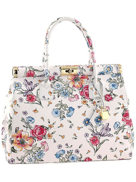 ORE10 Skórzana torebka "Cesena" w kolorze białym ze wzorem - 35 x 28 x 16 cm rozmiar: onesize. Białe torebki klasyczne ORE10, bez wzorów, z materiału, przez ramię, bez dodatków. Za 226,77 zł.