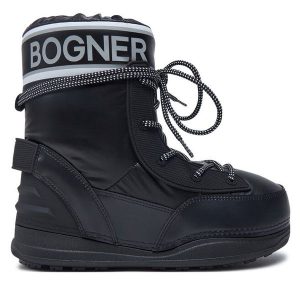 Śniegowce Bogner. Czarne buty zimowe Bogner, bez obcasa, bez zapięcia. Za 919,99 zł.