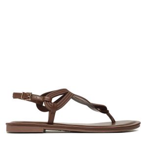 Sandały Jenny Fairy. Brązowe sandały Jenny Fairy, bez wzorów, bez obcasa, na płaskiej podeszwie, bez zapięcia. Za 99,99 zł.