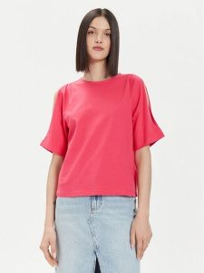 United Colors Of Benetton T-Shirt 3BL0D1078 Różowy Regular Fit. Czerwone t-shirty United Colors of Benetton, xs, bez wzorów, z bawełny, bez kołnierzyka, bez ramiączek. Za 69,99 zł.