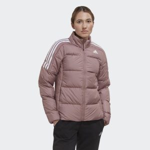 Essentials Midweight Down Jacket. Fioletowe kurtki ADIDAS, xs, bez wzorów, z puchu, bez kaptura. W wyprzedaży za 367,25 zł.