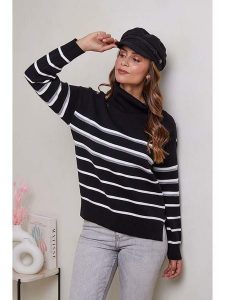 Soft Cashmere Golf w kolorze czarno-białym rozmiar: 38/40. Czarne golfy Soft Cashmere, bez wzorów. Za 135,49 zł.