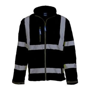 Kurtka Soft Shell Unisex Dla Dorosłych Z 2 Pasami I Odblaskami. Czarne kurtki YOKO, xl, bez wzorów, bez kaptura. Za 375,99 zł.