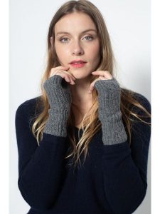 Perfect Cashmere Kaszmirowe mitenki "Jelo" w kolorze szarym rozmiar: onesize. Szare rękawiczki Perfect Cashmere, bez wzorów, z kaszmiru. Za 143,99 zł.