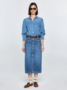 Spódnica damska midi jeansowa granatowa Gaia 627. Niebieskie spódnice Big Star, na co dzień, bez wzorów, z bawełny, eleganckie, midi. Za 229,99 zł.