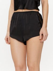 Hunkemöller Szorty piżamowe Satin 205068 Czarny Regular Fit. Czarne piżamy Hunkemöller, bez wzorów, z syntetyku. Za 89,99 zł.