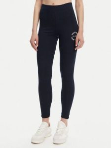 Tommy Hilfiger Legginsy UW0UW05893 Granatowy Slim Fit. Niebieskie legginsy TOMMY HILFIGER, bez wzorów, z bawełny. Za 129,99 zł.
