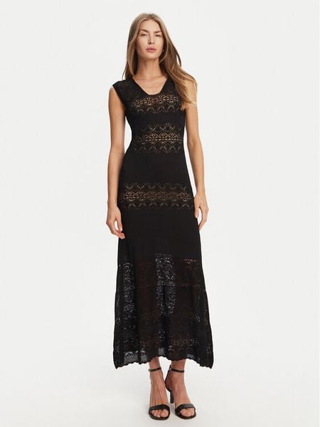 TWINSET Sukienka dzianinowa 251TT3210 Czarny Regular Fit. Czarne sukienki Twinset, s, bez wzorów, z dzianiny, bez kołnierzyka, bez ramiączek. Za 649,99 zł.