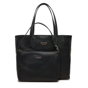 Torebka Guess. Czarne shopper bag Guess, z aplikacjami, bez dodatków. Za 634,99 zł.