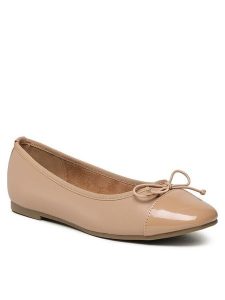 Jenny Fairy Baleriny LS5399-17A Beżowy. Brązowe balerinki Jenny Fairy, bez wzorów, ze skóry, bez obcasa, bez zapięcia. Za 79,99 zł.