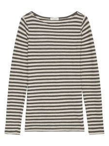 Marc O´Polo Koszulka w kolorze antracytowo-beżowym rozmiar: L. Brązowe bluzki l, bez wzorów, z bawełny, bez kołnierzyka, bez ramiączek. Za 127,35 zł.