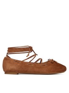 MICHAEL Michael Kors Baleriny Shae Flex 40S6SHFP1S Brązowy. Brązowe balerinki MICHAEL Michael Kors, bez wzorów, ze skóry, bez obcasa, bez zapięcia. Za 475,99 zł.