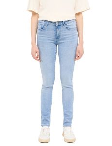 Damskie Spodnie jeansowe Mustang Style Shelby Slim Denim Blue 1016542 5000 211. Niebieskie jeansy Mustang, bez wzorów, z denimu. Za 219,99 zł.