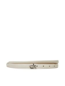 Calvin Klein Pasek Damski Ck Buckle Skinny Belt 1.5 K60K612932 Biały. Białe paski Calvin Klein, bez wzorów, ze skóry. Za 129,99 zł.