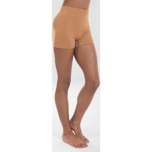 Spodenki do tańca nowoczesnego damskie Starever bezszwowe. Brązowe szorty STAREVER, bez wzorów, z elastanu, sportowe. Za 39,99 zł.