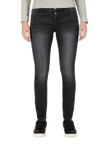 Timezone Dżinsy "Aleena" - Slim fit - w kolorze antracytowym rozmiar: W33/L30. Czarne jeansy Timezone, z aplikacjami. Za 166,88 zł.