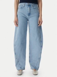 Tommy Jeans Jeansy Ella DW0DW23102 Niebieski Barrel Fit. Niebieskie jeansy Tommy Jeans, bez wzorów, z bawełny. Za 409,99 zł.