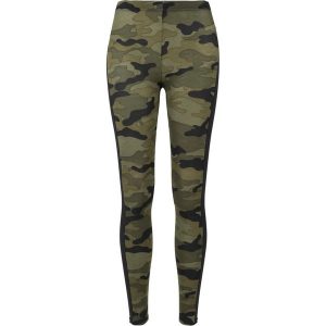Damskie Legginsy W Prążki Camo. Brązowe legginsy Urban Classics, bez wzorów. Za 85,99 zł.