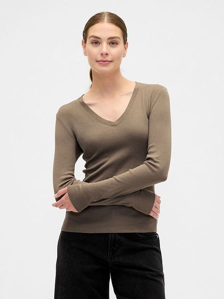 GAP Koszulka w kolorze beżowym rozmiar: XL. Brązowe bluzki GAP, xl, bez wzorów, bez kołnierzyka, bez ramiączek. Za 69,91 zł.