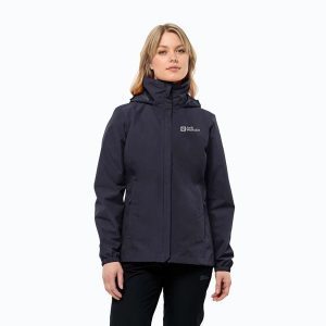 Kurtka przeciwdeszczowa damska Jack Wolfskin Stormy Point 2L. Szare kurtki Jack Wolfskin, l, bez wzorów, bez kaptura. Za 399,99 zł.