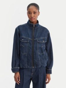 G-Star Raw Kurtka jeansowa Rib Trucker D28586-D536 Niebieski Regular Fit. Niebieskie kurtki G-Star Raw, l, bez wzorów, z bawełny, bez kaptura. Za 594,99 zł.