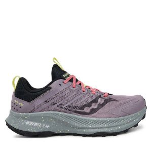 Buty do biegania Saucony. Fioletowe buty sportowe Saucony, bez wzorów, bez zapięcia, do biegania. Za 459,99 zł.