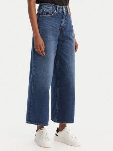 HUGO Jeansy Geredith 50553175 Niebieski Wide Leg. Niebieskie jeansy Hugo, bez wzorów, z bawełny. Za 599,99 zł.