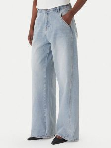 Eleh Jeansy EL103 Błękitny Wide Leg. Niebieskie jeansy Eleh, bez wzorów, z bawełny. Za 512,99 zł.