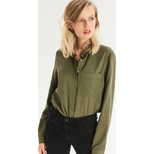 Koszula z lyocellu - Khaki. Koszule marki Sinsay. W wyprzedaży za 49,99 zł.