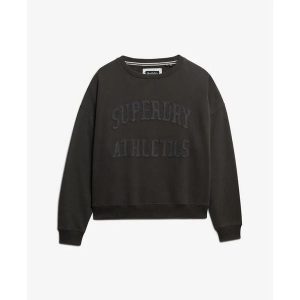 Bluza damska Superdry Athletic Tonal Applique Crew. Brązowe bluzy Superdry, bez wzorów, bez kaptura. Za 288,40 zł.