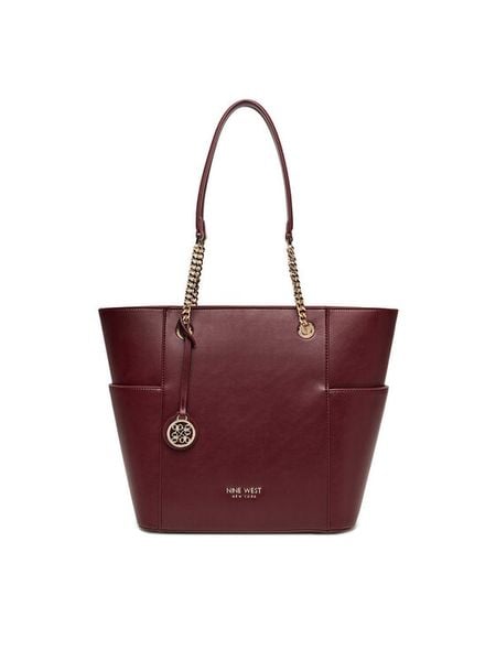 Nine West Torebka CEO-NEBRASKA-LDA8208 Bordowy. Czerwone shopper bag Nine West, bez wzorów, z materiału, bez dodatków. Za 249,99 zł.