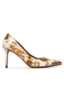 Versace Jeans Couture Szpilki 80VA3S50 ZS366 G03 Biały. Białe szpilki Versace Jeans Couture, bez wzorów, z jeansu, bez obcasa. Za 647,99 zł.