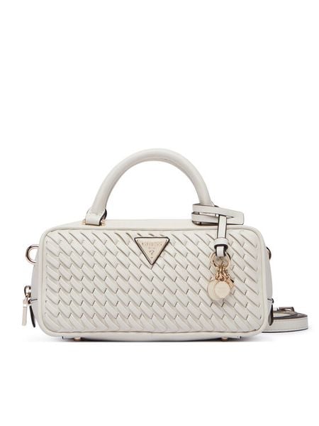 Guess Torebka Kora Mini HWWG97 48760 Kremowy. Białe kuferki Guess, z aplikacjami, ze skóry, bez dodatków. Za 567,99 zł.
