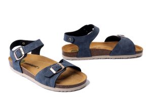 DR. BRINKMANN 710211-05 blau, sandały damskie. Niebieskie sandały Dr. Brinkmann, bez wzorów, bez obcasa, bez zapięcia. Za 175,92 zł.