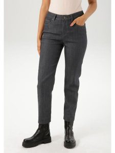 Aniston Dżinsy - Slim fit - w kolorze antracytowym rozmiar: 44. Czarne jeansy Aniston, bez wzorów. Za 109,00 zł.