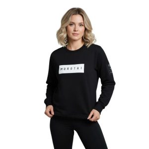 Bluza treningowa damska Morotai Naka Large Bloc Logo. Czarne bluzy MOROTAI, l, bez wzorów, z bawełny, bez kaptura. Za 152,00 zł.