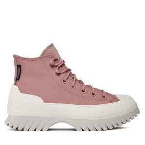Trzewiki Converse. Czerwone botki Converse, bez wzorów, bez obcasa, na płaskiej podeszwie, bez zapięcia. Za 559,99 zł.
