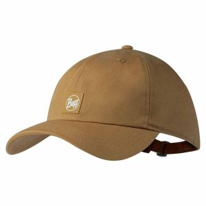Czapka z daszkiem baseball cap. Brązowe czapki Buff, bez wzorów, z bawełny, klasyczne. Za 132,99 zł.