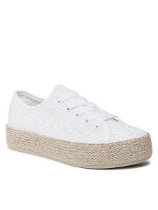 DeeZee Espadryle WSK1576-14 Biały. Białe espadryle DeeZee, bez wzorów, z materiału, bez obcasa. Za 129,99 zł.