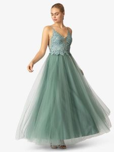 APART Sukienka w kolorze zielonym rozmiar: 40. Zielone sukienki Apart, bez wzorów, z koronki, bez kołnierzyka, bez ramiączek, maxi. Za 234,42 zł.