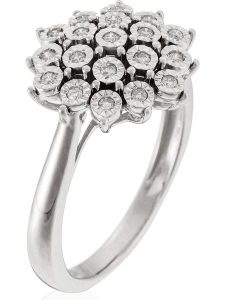 CARATELLI Złoty pierścionek "Bouquet de Lumière" z diamentami rozmiar: 52. Szare pierścionki CARATELLI, z diamentem, złote. Za 2 435,99 zł.