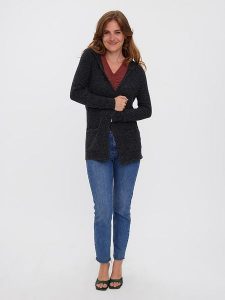 Vero Moda Kardigan w kolorze czarnym rozmiar: XXL. Czarne swetry oversize Vero Moda, s, bez wzorów, z materiału, bez ramiączek. Za 87,81 zł.