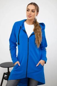Bluza z suwakiem z tyłu jeans. Bluzy KESI, l, bez wzorów, z bawełny, z kapturem. Za 198,65 zł.