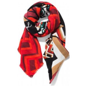Desigual Chusta Damska Patch Czerwona. Apaszki i chusty marki Desigual. Za 199,00 zł.