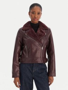 Vero Moda Kurtka z imitacji skóry Hailey 10250405 Fioletowy Regular Fit. Fioletowe kurtki Vero Moda, s, bez wzorów, ze skóry, bez kaptura. Za 329,99 zł.