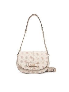 Guess Torebka Carrie Logo HWGP98 98200 Écru. Torebki klasyczne Guess, z aplikacjami, ze skóry, bez dodatków. Za 589,99 zł.