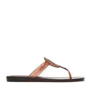 Japonki Nine West. Brązowe klapki Nine West, bez wzorów, bez obcasa. Za 79,99 zł.